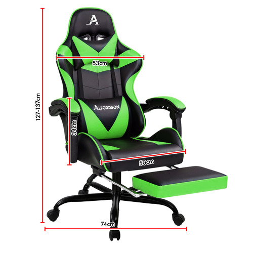 Darius Faux Leather Gaming Chair with Footrest