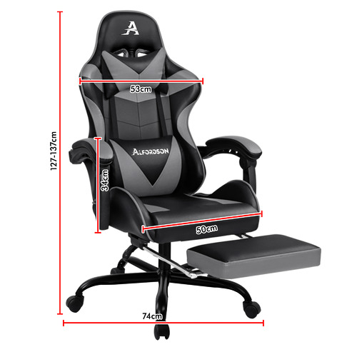 Darius Faux Leather Gaming Chair with Footrest