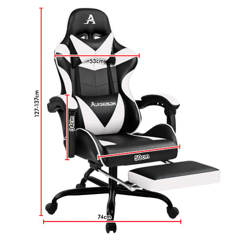 Darius Faux Leather Gaming Chair with Footrest