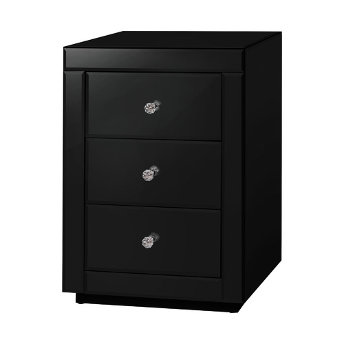Allia 3 Drawer Mirrored Bedside Table