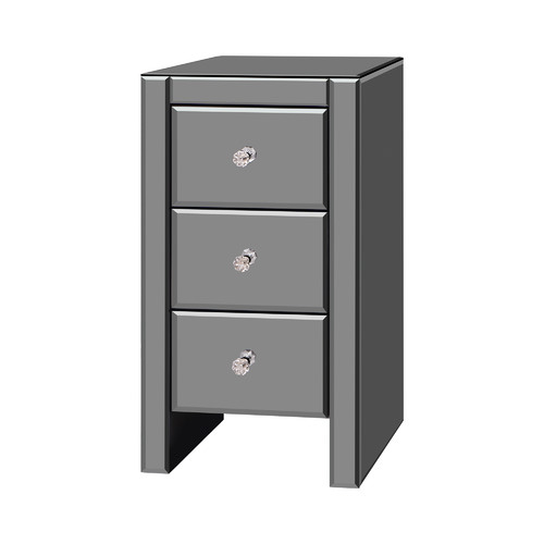 60cm Allia 3 Drawer Mirrored Bedside Table
