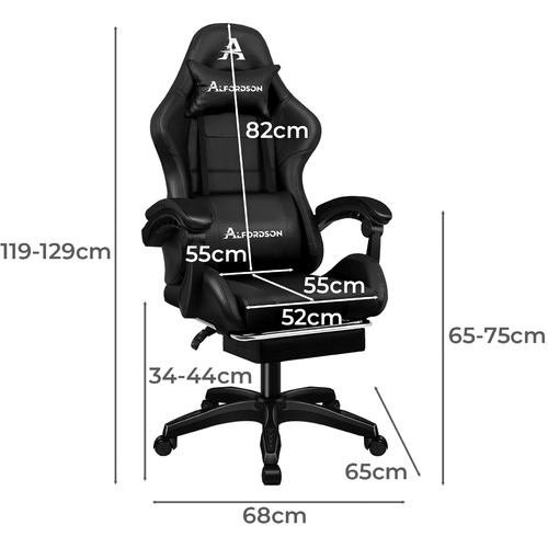 Nightcrawler PU Leather Gaming Chair with Footrest
