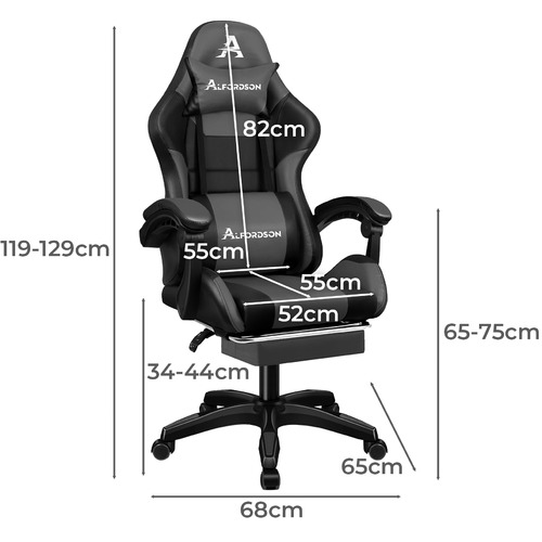 Alfordson Nightcrawler PU Leather Gaming Chair with Footrest | Temple ...