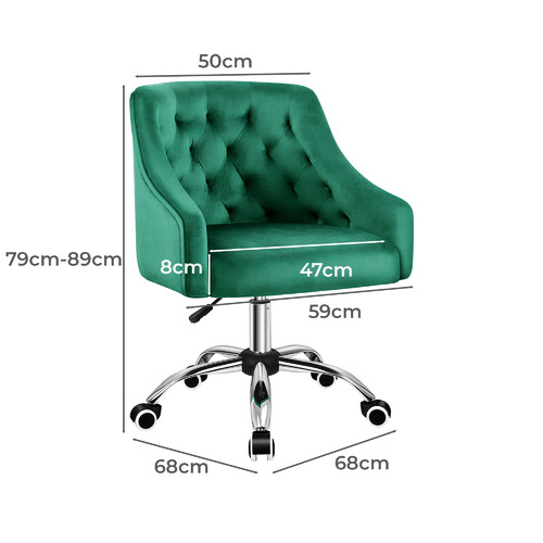 green tufted office chair