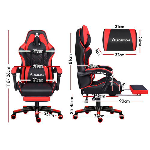 Gt force gaming chair with outlet footrest