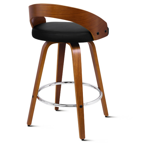 HoxtonRoom 64cm Newton Faux Leather Swivel Barstools | Temple & Webster