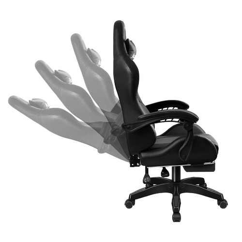 HoxtonRoom Nightcrawler PU Leather Gaming Chair with Footrest | Temple ...
