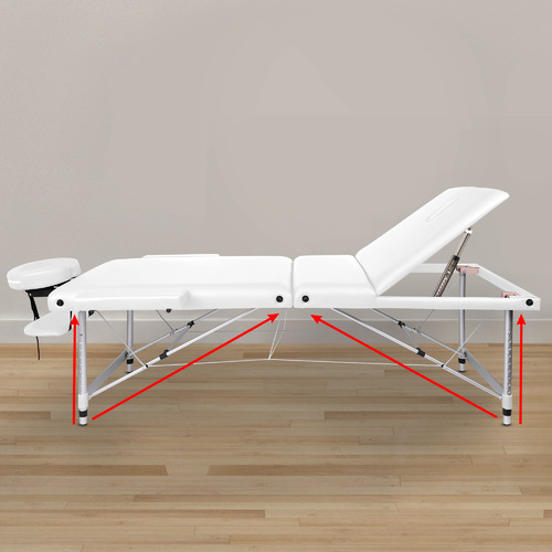 HoxtonRoom 3 Fold Allia Faux Leather Massage Table Temple & ster