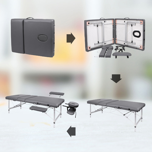 HoxtonRoom 3 Fold Allia Faux Leather Massage Table Temple & ster