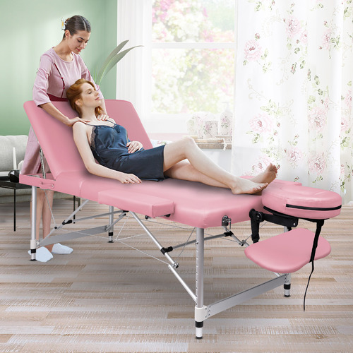 HoxtonRoom 3 Fold Noor Faux Leather Massage Table Temple & ster