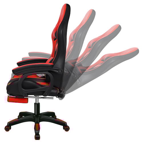 HoxtonRoom Maximus LED Gaming Massage Office Chair with Footrest