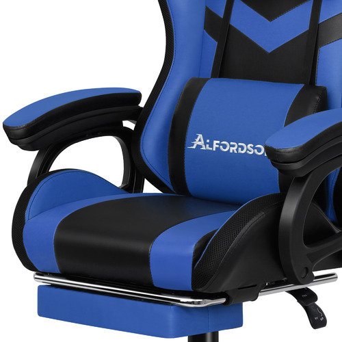 HoxtonRoom Maximus LED Gaming Massage Office Chair with Footrest
