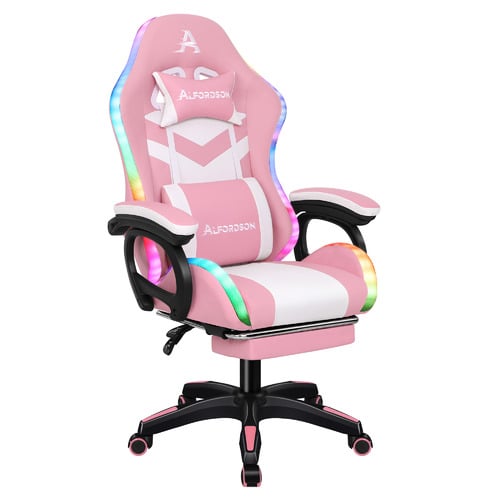 reclining massage gaming chair with footrest