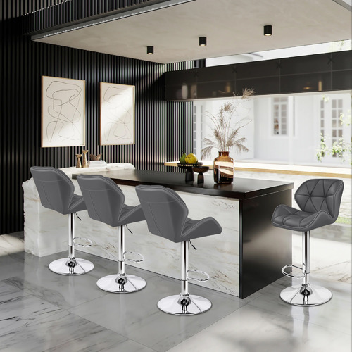 Grey Willa Ingrid Gas Lift Adjustable Bar Stools