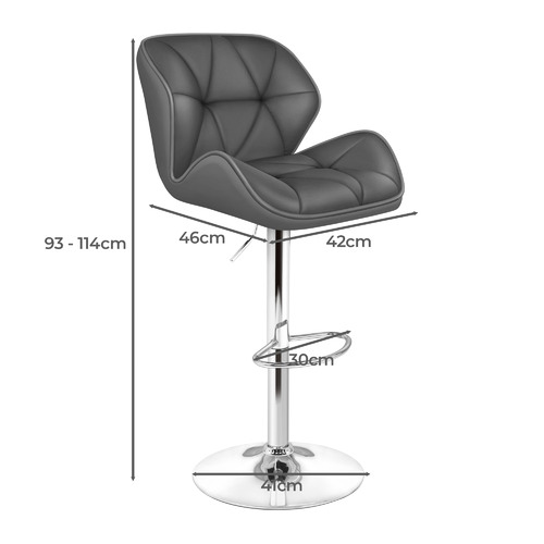 Grey Willa Ingrid Gas Lift Adjustable Bar Stools