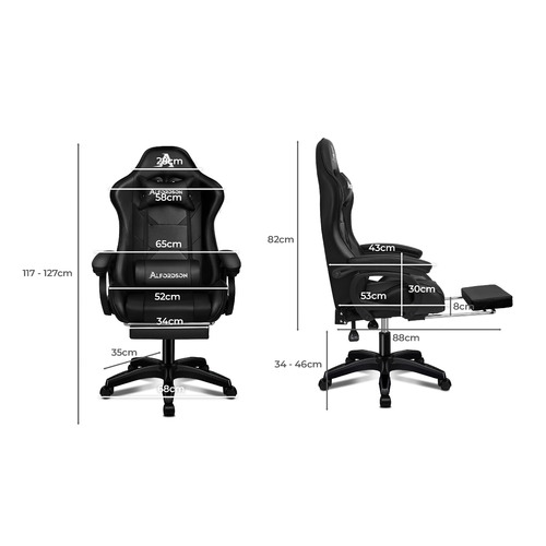 Kostis Gas Lift Gaming Massage Office Chair with Footrest