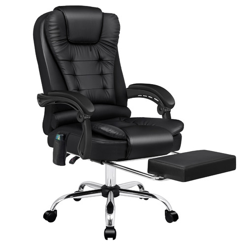 HoxtonRoom Galini PU Leather Heated Massage Office Chair | Temple & Webster