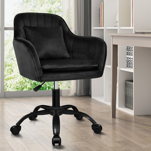 HoxtonRoom Carrie Velvet Office Chair | Temple & Webster