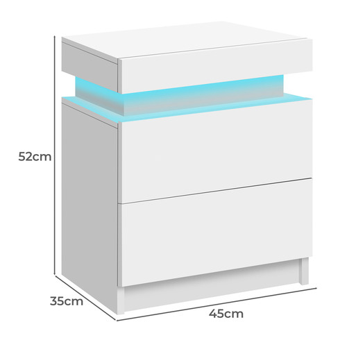 Warren 2 Drawer LED Bedside Tables