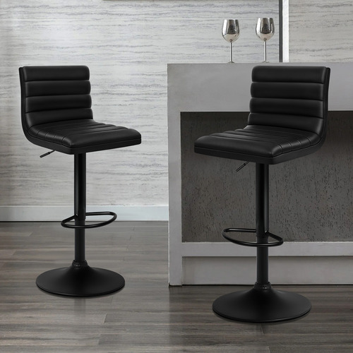 Black Tristan Faux Leather Adjustable Barstools