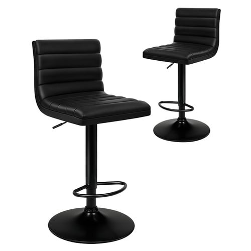 Black Tristan Faux Leather Adjustable Barstools