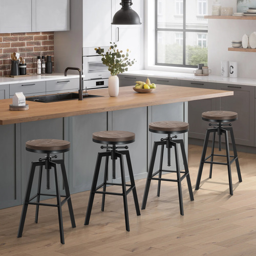 Adair Elm Wood Adjustable Barstool Temple & ster