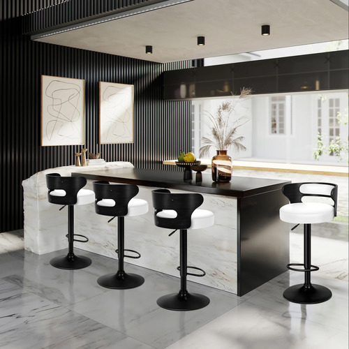 Ackley Faux Leather Adjustable Barstools