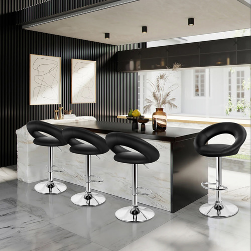 Sawda Faux Leather Adjustable Barstools
