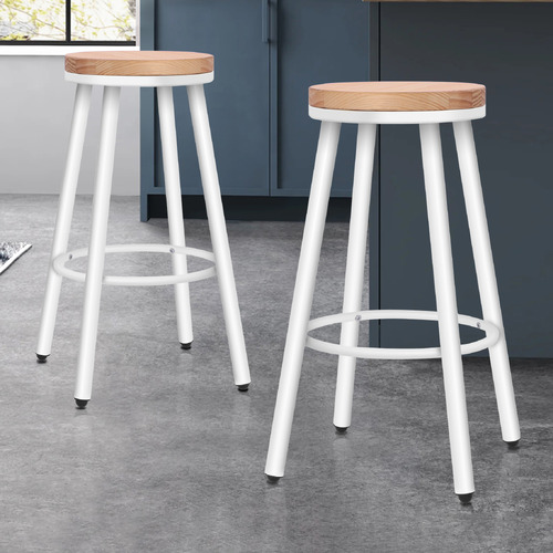 White 67cm Aritz Pine Wood Barstools