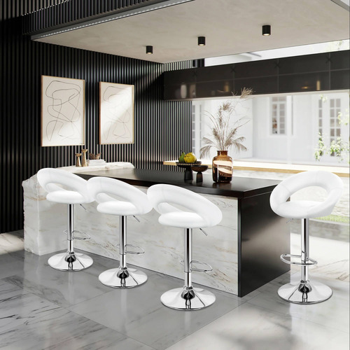 Sawda Faux Leather Adjustable Barstools