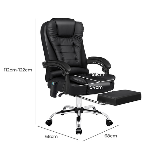 Galini PU Leather Heated Massage Office Chair