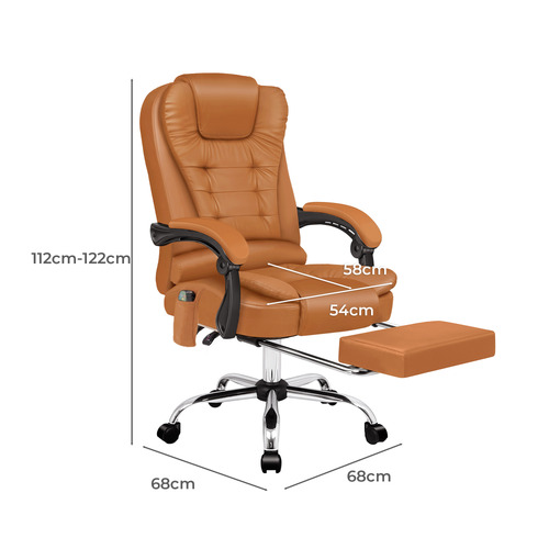 Galini PU Leather Heated Massage Office Chair