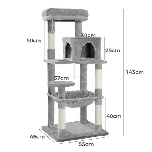 143cm Fir Wood Cat Scratching Tree