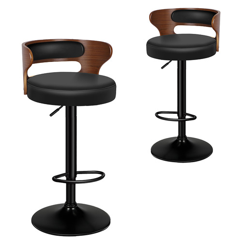 Brown Ackley Faux Leather Adjustable Barstools