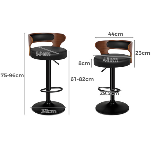 Brown Ackley Faux Leather Adjustable Barstools