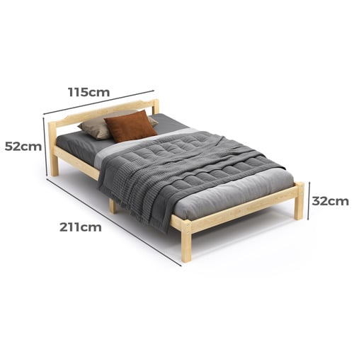 Kaeda Pine Wood Bed