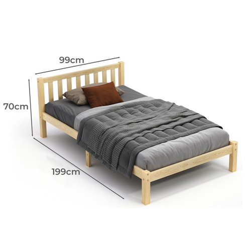 Brown Hazel Pine Wood Bed