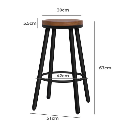 67cm Aritz Pine Wood Barstools