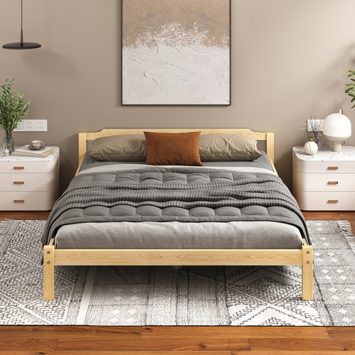 Kaeda-Pine-Wood-Bed