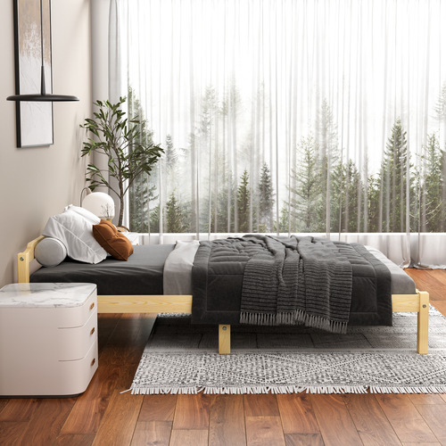 Kaeda-Pine-Wood-Bed