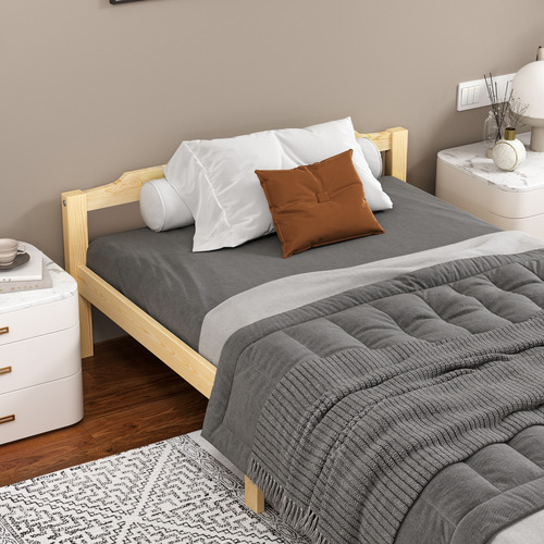 Kaeda-Pine-Wood-Bed