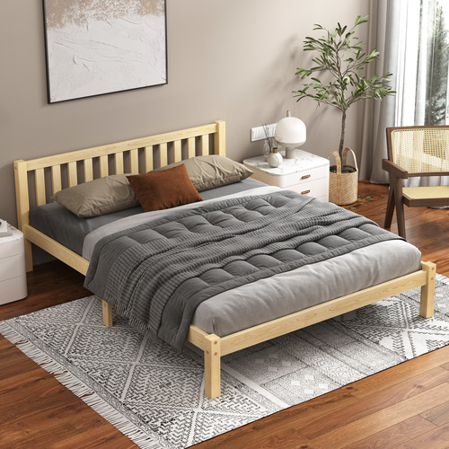 Natural-Hazel-Pine-Wood-Bed-Frame