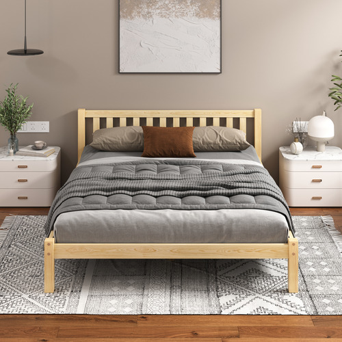 Natural-Hazel-Pine-Wood-Bed-Frame