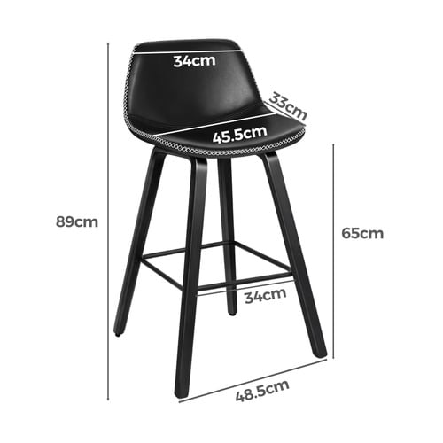 65cm Demari Faux Leather Bar Stools