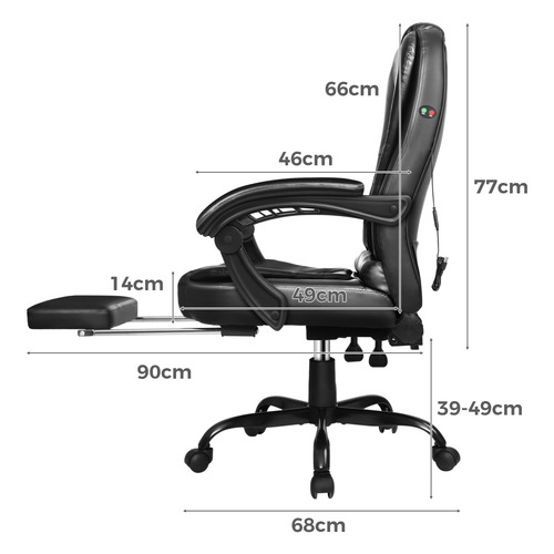 Lincoln Faux Leather Massage Executive Chair with Footrest