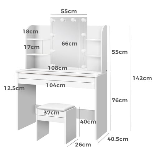 2 Piece Taimi Dressing Table & Stool Set
