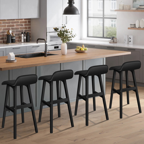 83.5cm Black Frances Faux Leather Barstools