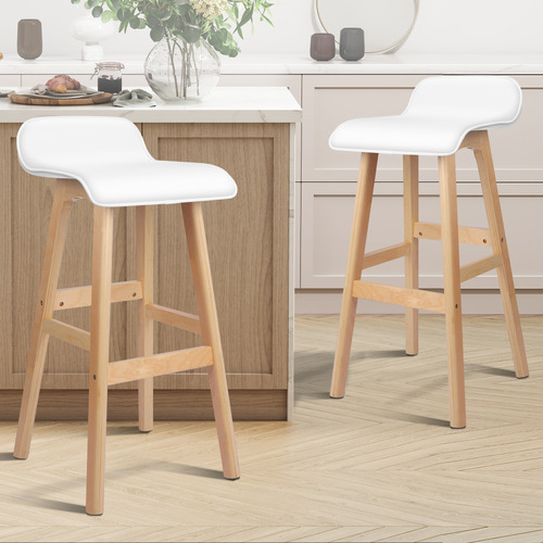 83.5cm White Frances Faux Leather Barstools