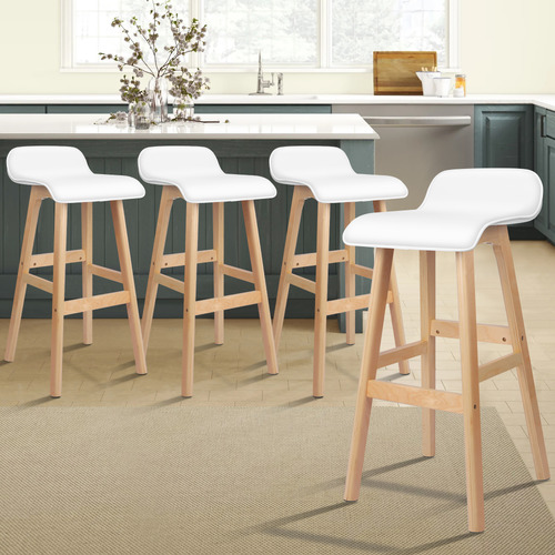 83.5cm White Frances Faux Leather Barstools