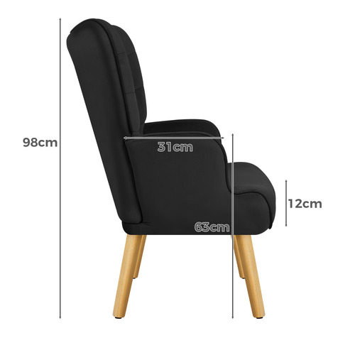 2 Piece Mauro Velvet Armchair & Footstool Set